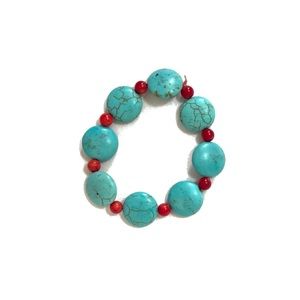 FREE ADD ON Turquoise and red bracelet